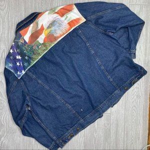 The bradford exchange American eagle patriotic button front Jean jacket xxl